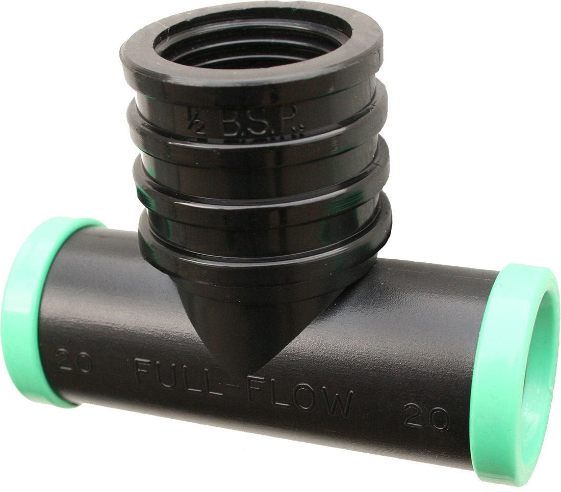 Orm Full Flow Female Combination Tee 20Mm X 3/4 In Hose Connector