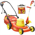 Wolf Lawnmower 2200W+650W Trimmer+20M Ext Crd AC Adapter Cylinder Push Lawn Mower