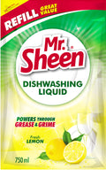 Mr Sheen Dishwashing Liquid Fresh Lemon Refill 750Ml Dishwashing Detergent