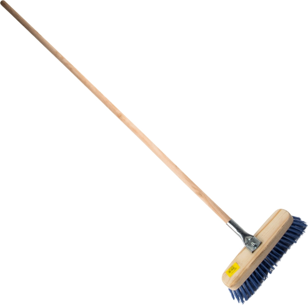 Apollo Broom Household Wood With Metal Fit 300Mm Plastic Brush with Wooden Handle Dry Broom