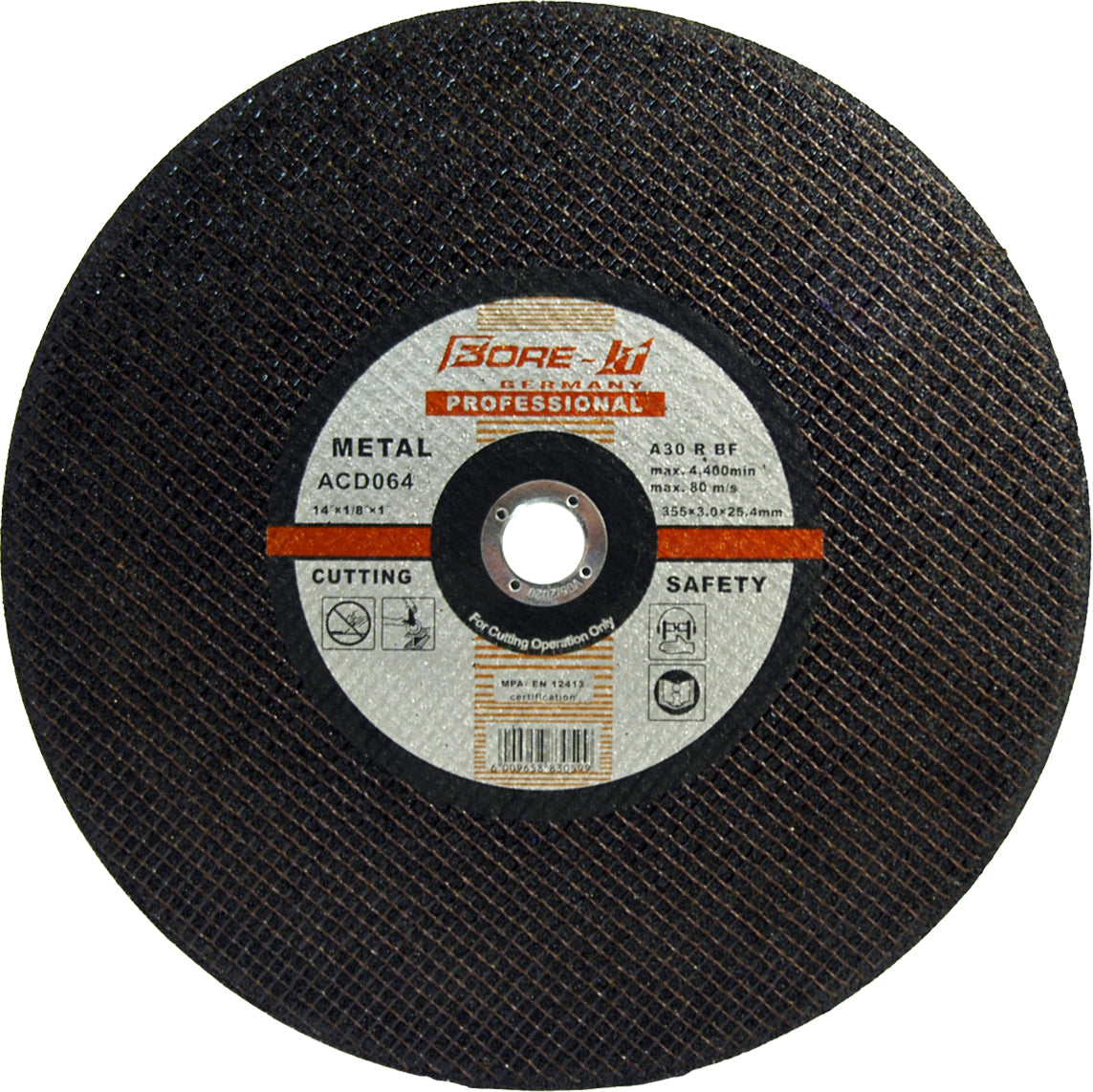 ORM Cutting Disc Steel 355 X 3.0 X 25.4Mm Bore-It Steel Cutter