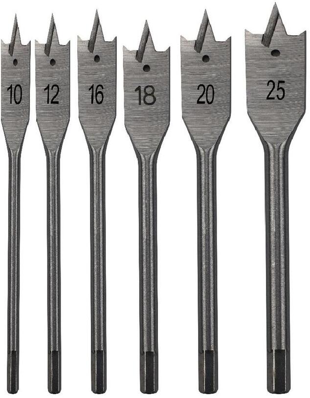 Adegso Wood Flat Drill Bit 6Pcs Auger Drill Bits Set