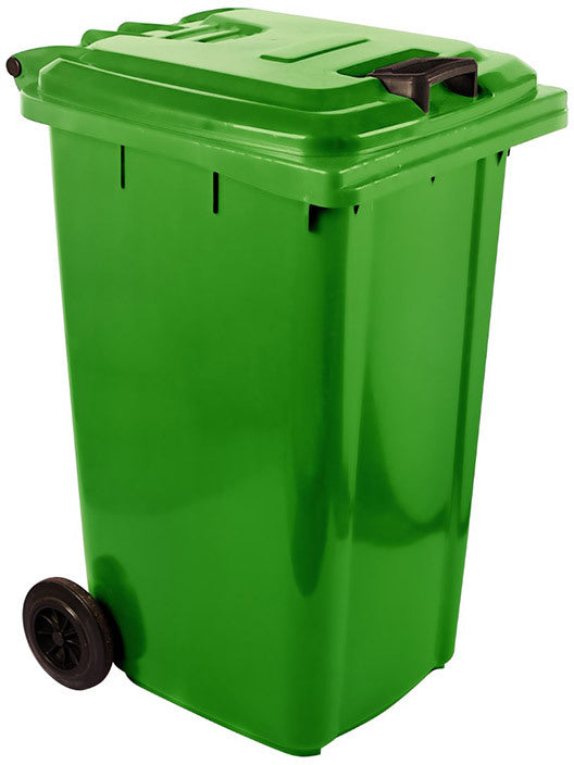 ORM Refuse Wheely Bin Recycled Green 240L Plastic Dustbin