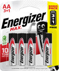 Energizer Battery Max Aa 3 + 1 Free 4 Pack Alkaline Battery  Battery