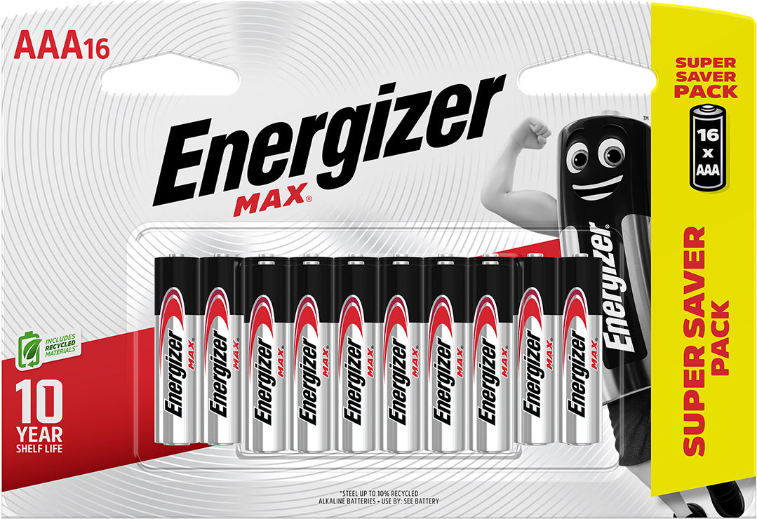 Energizer Battery Max Aaa 16 Pack Alkaline Battery  Battery