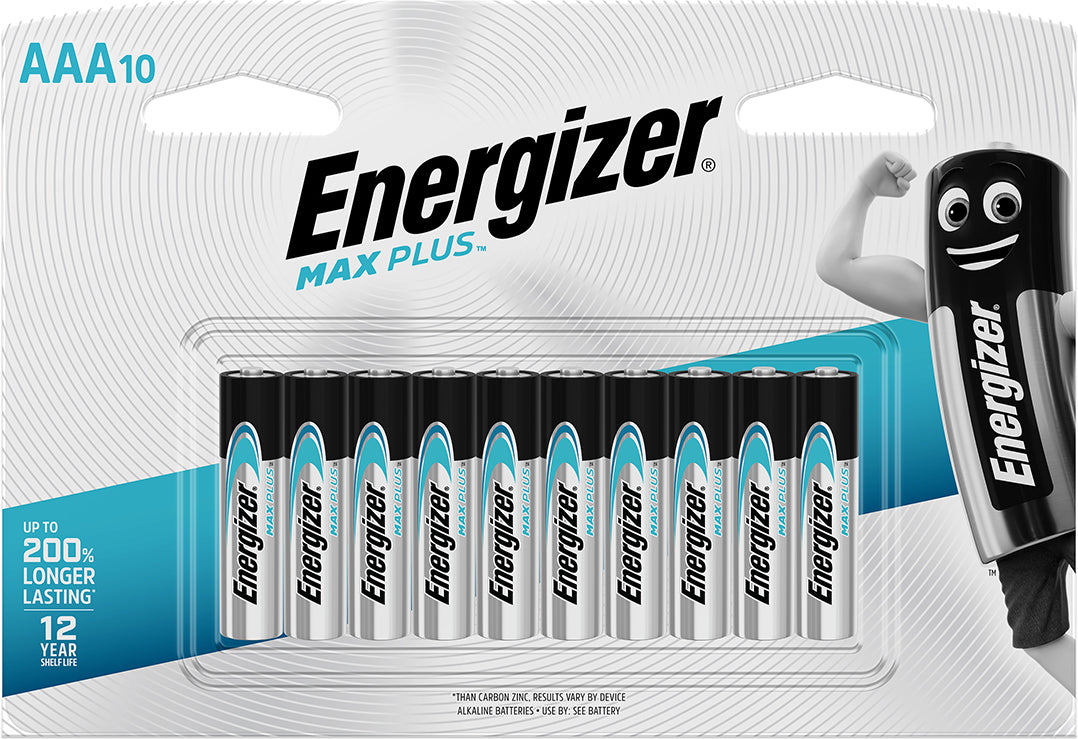 Energizer Battery Max Plus Aaa 10 Pack Alkaline Battery  Battery