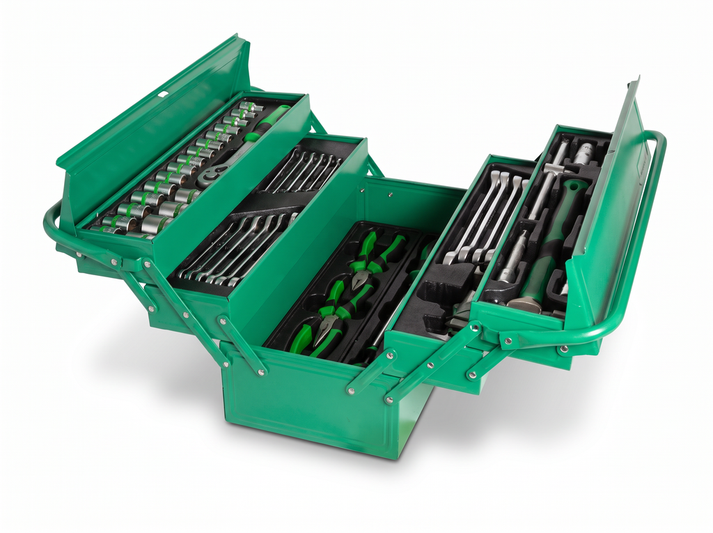 62 Piece Tool Box Set – 1/2" Socket Set, Spanners, Screwdrivers, Pliers & Hand Tools