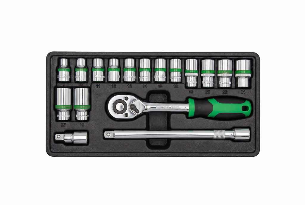 62 Piece Tool Box Set – 1/2" Socket Set, Spanners, Screwdrivers, Pliers & Hand Tools