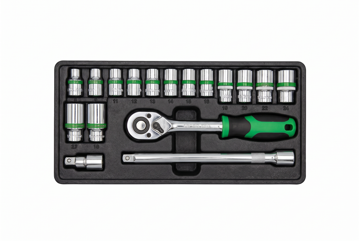 62 Piece Tool Box Set – 1/2" Socket Set, Spanners, Screwdrivers, Pliers & Hand Tools