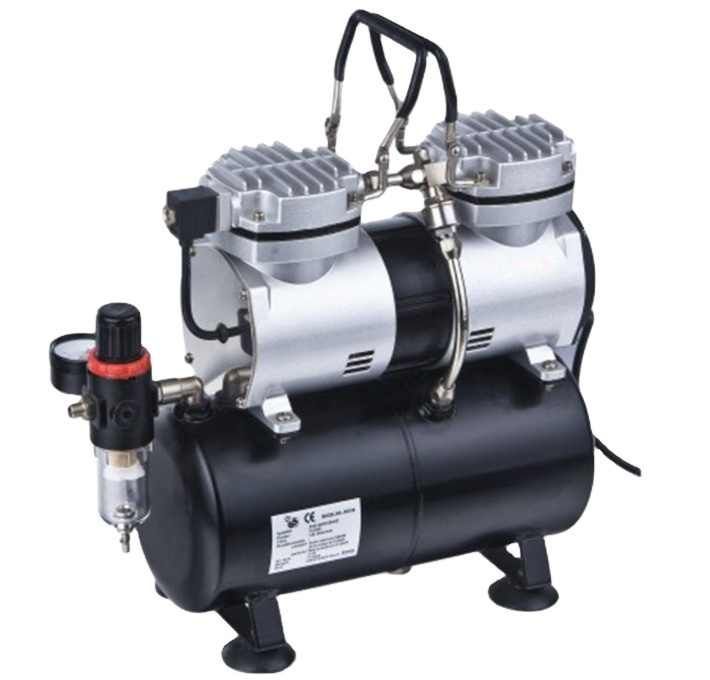 Air Craft Twin Cylinder Mini Air Compressor with Tank