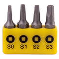 Tork Craft Screwdriver Bit Set Square Recess 4Pce 25mm Sq0.1.2.3