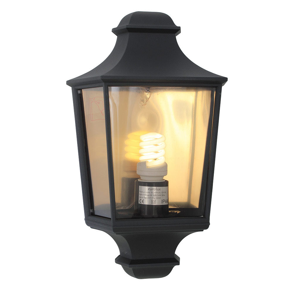 Hamlet - Lantern - 3 Panel - Half Wall - 230mm - Black