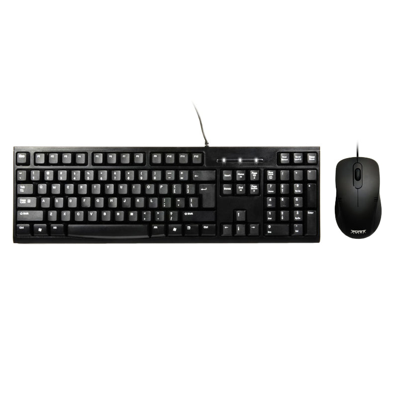 Port Design Wired Mouse + Keyboard Combo – Black