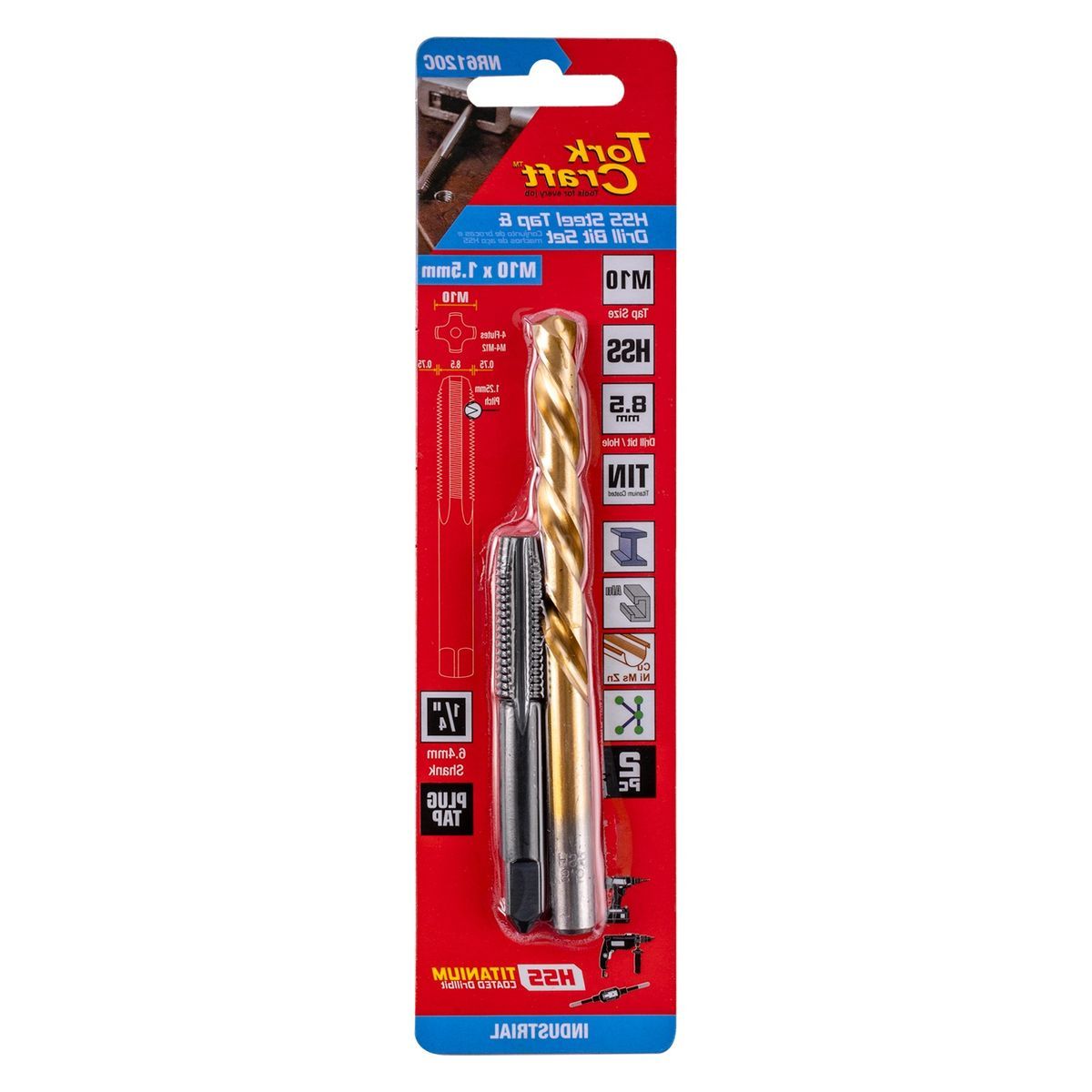 Tork Craft Tap Hss 10X1.5 & Drill 8.5Mm 2Pc Set