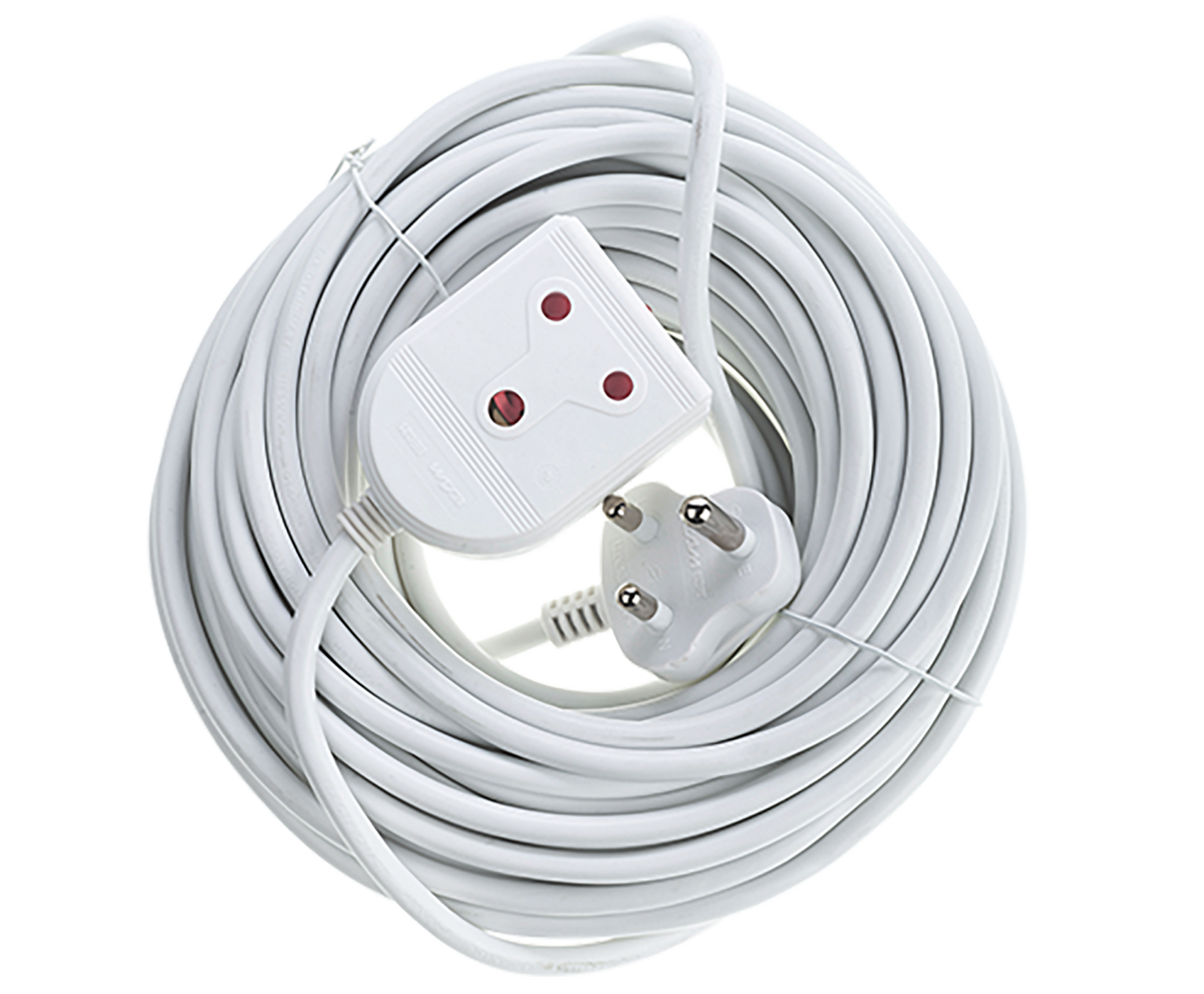 Electricmate 16A 20m Extension Lead - White