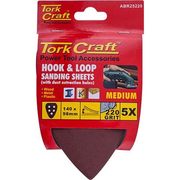 Tork Craft Sanding Triangle 220 Grit 140 x 140 x 98mm