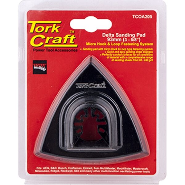 Tork Craft Quick Change Base & Arbor 93mm Delta Micro-Hook & Loop Pad