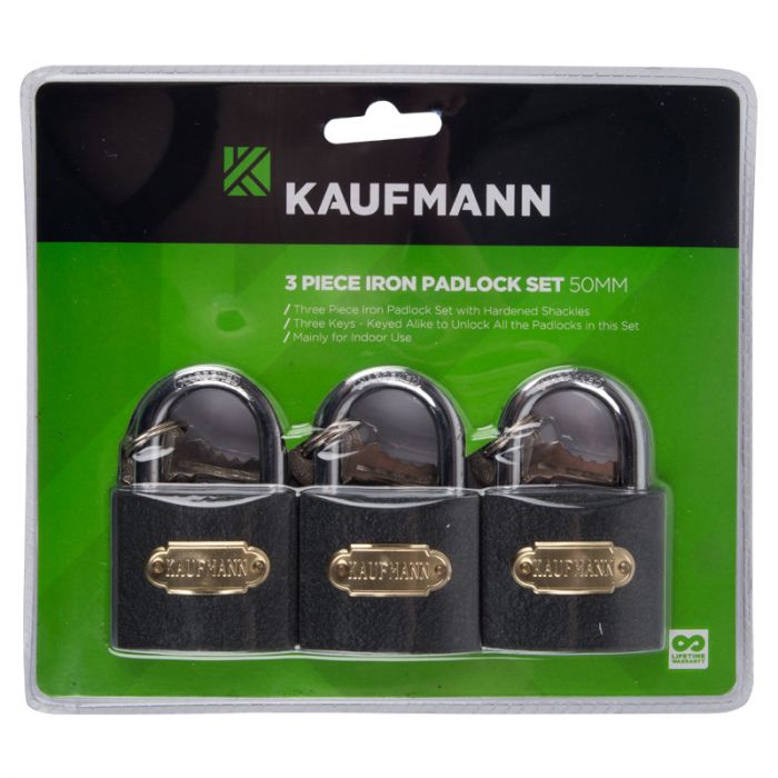 Kaufmann - Steel Lock Set 3 Piece 50mm