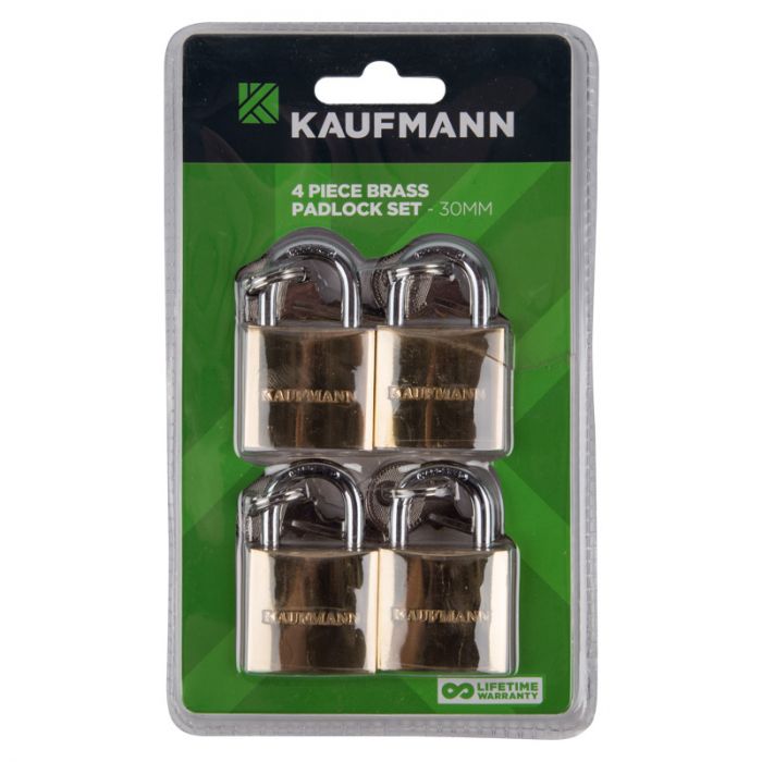 Kaufmann - Brass Lock Set 4 Piece 30mm
