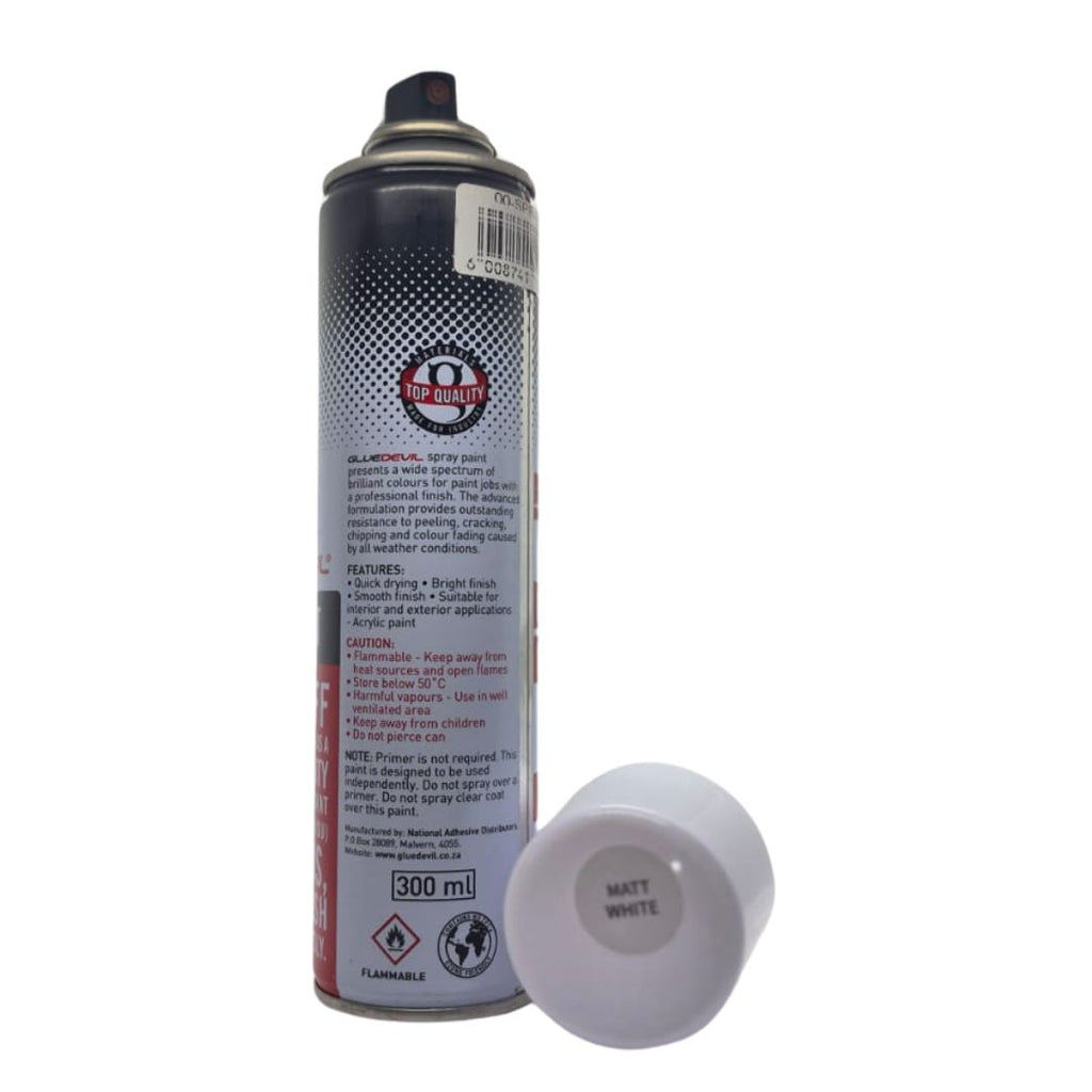 GlueDevil - 300ml Matt White Standard Spray Paint
