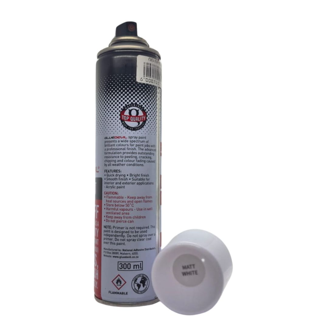 GlueDevil - 300ml Matt White Standard Spray Paint