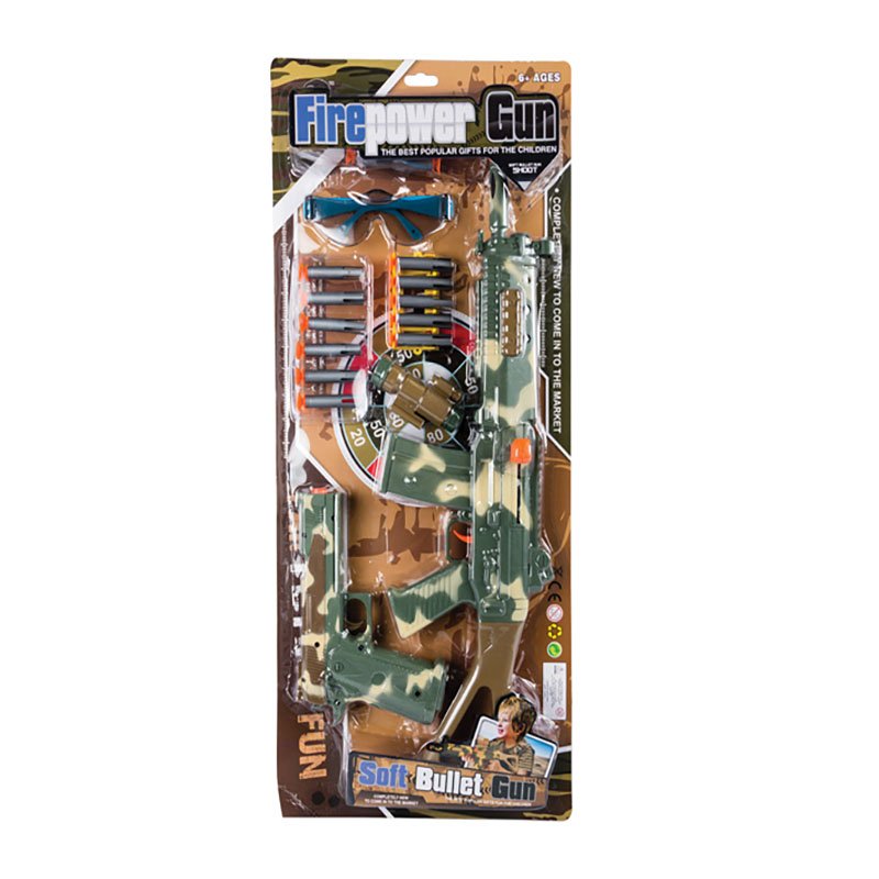 Rifle Gun - Childrens Toy - Play Set - Outdoor - Camo - 17 Piece