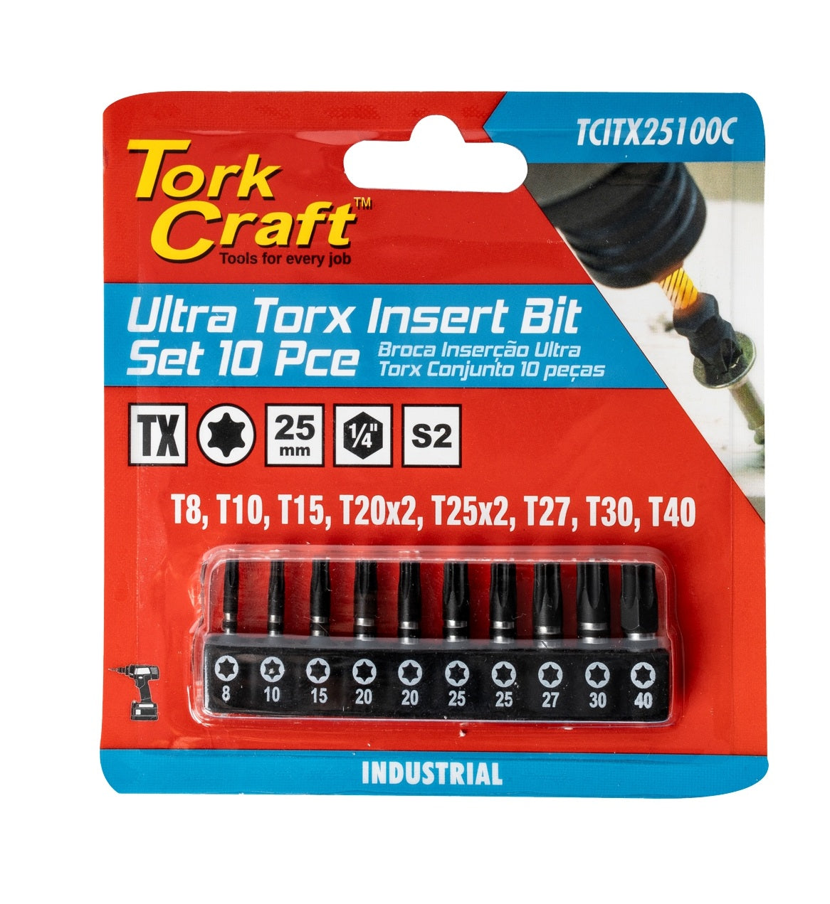 Tork Craft Torx Impact 10Pc Insert Bit Set