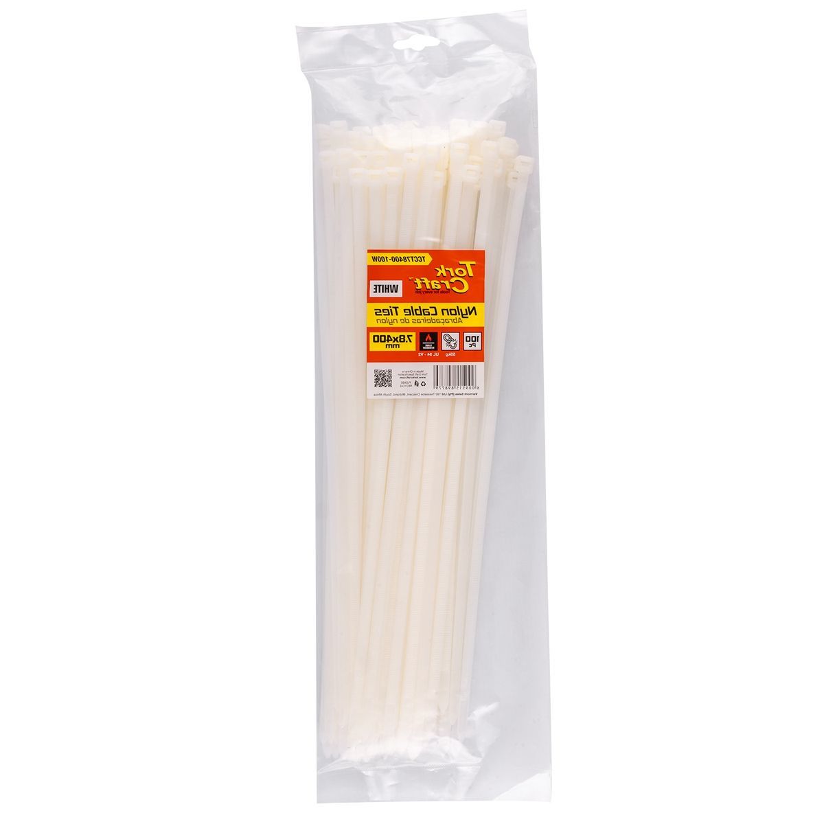 Tork Craft Nylon Cable Ties 7.6Mm X 400Mm White 100Pc