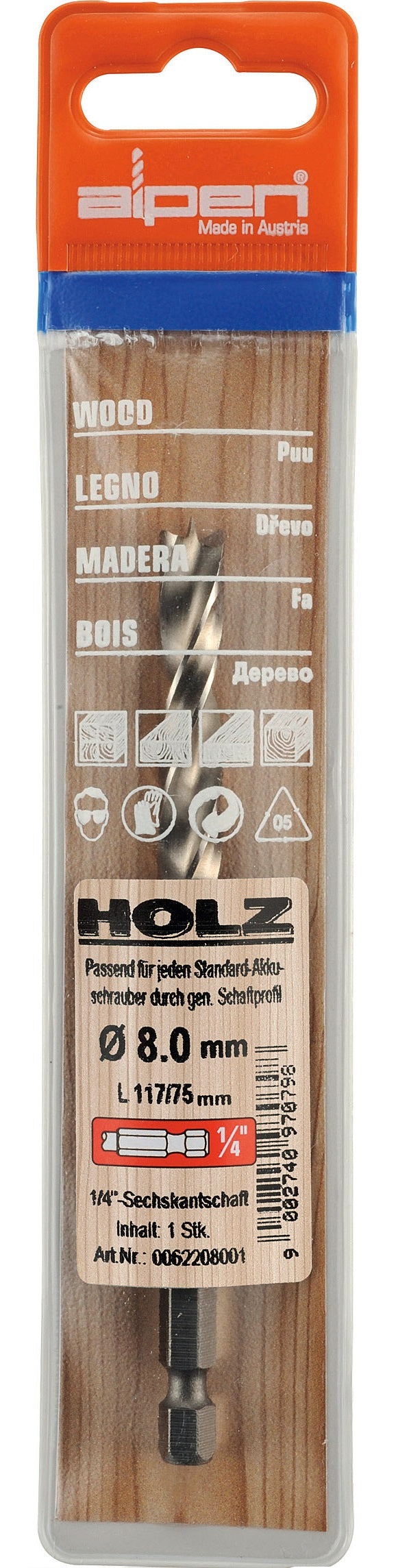 ALPEN - HSS Wood Bit 3mm Hex Shank