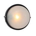 Round Large Plain Bulkhead 240mm Black E27
