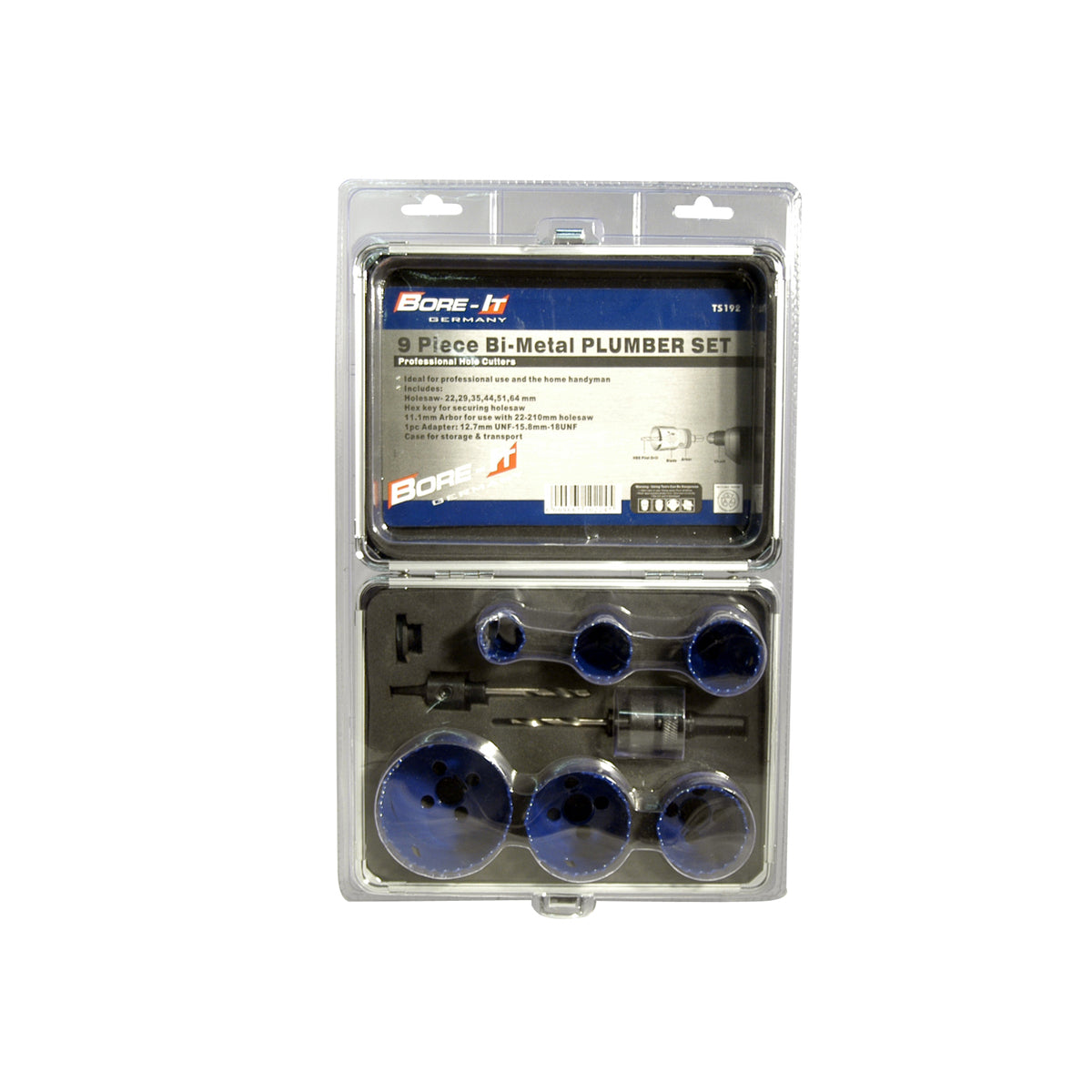 Bore-it - Plumbers Hole Saw - Bi-metal - 22-64mm - 9/Piece