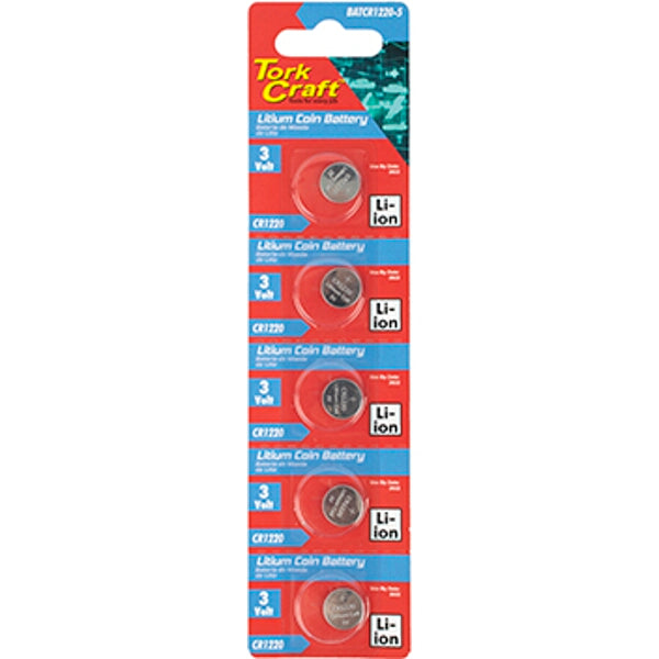 Cr1220 3V Lithium Coin Battery X5 Pack (Moq 20)