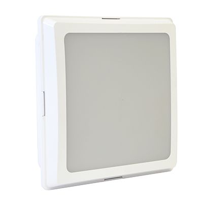 ABS Square Bulkhead 250mm White E27