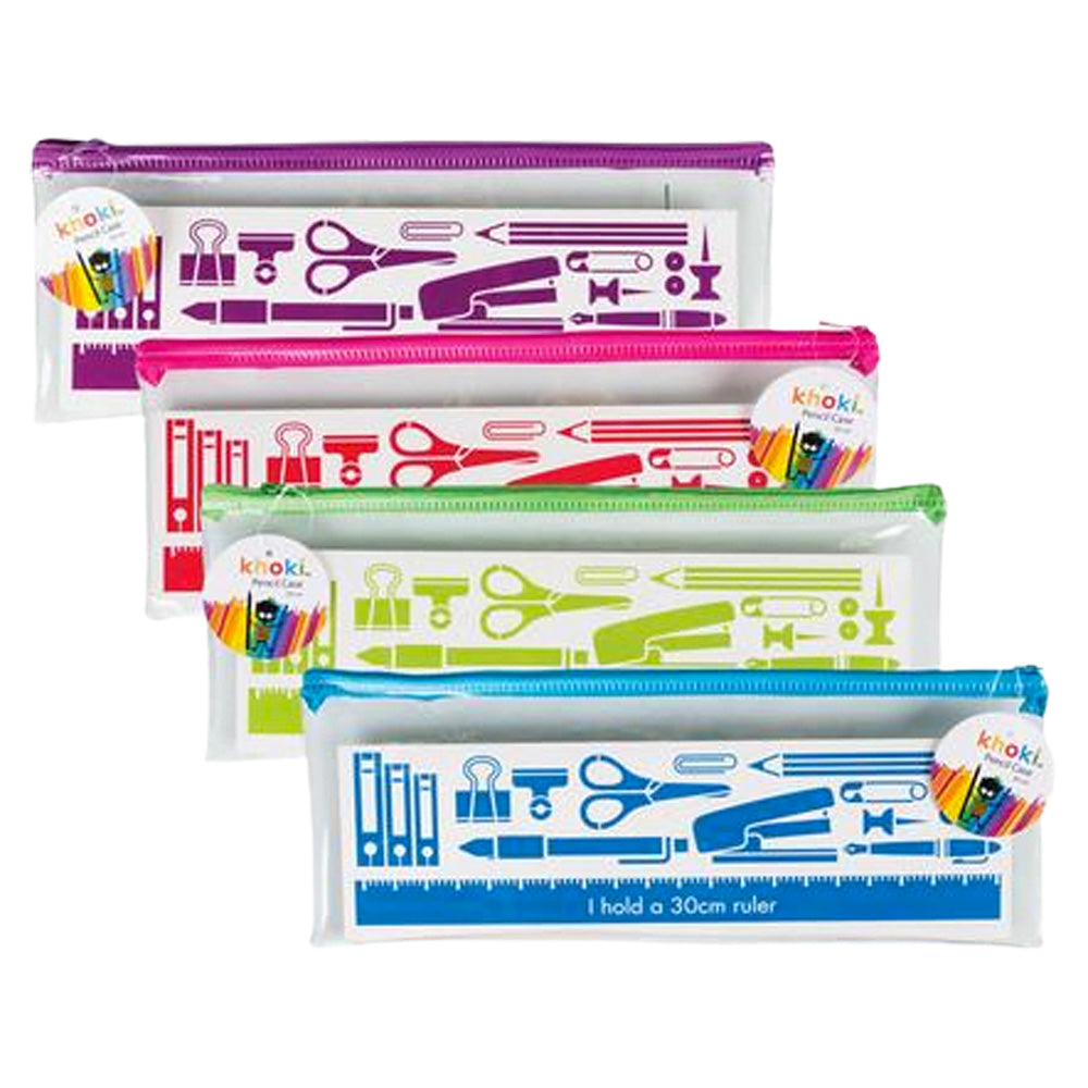 Pencil Case Clear 30cm - Pink