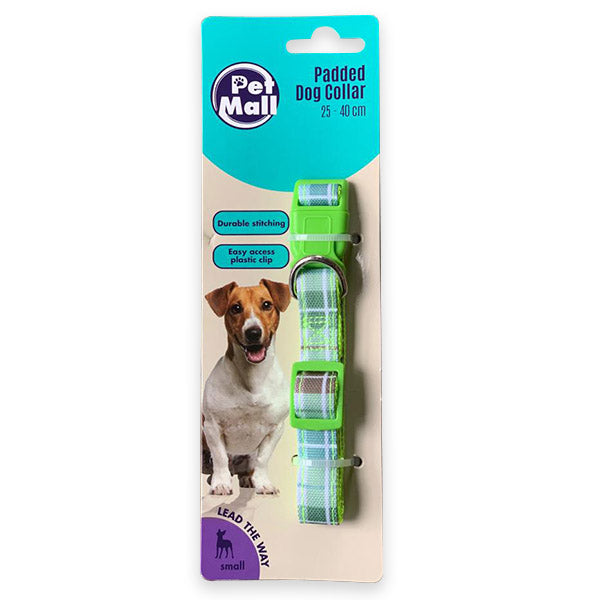 Pet Mall - Padded Dog Collar - Tartan - 25cm to 40cm - Green