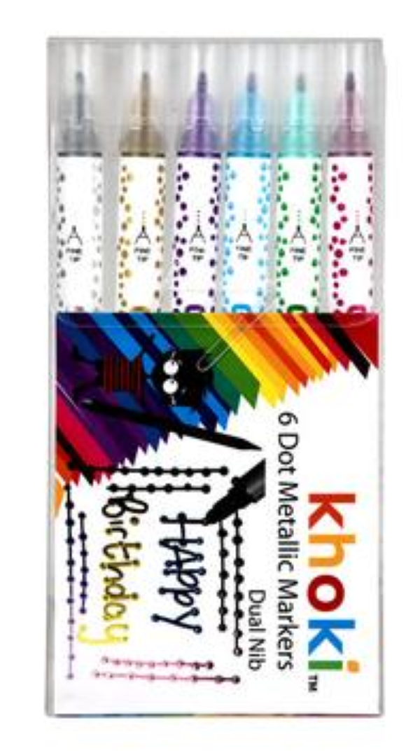 Art+craft dual tip dot&marker glit 6pc