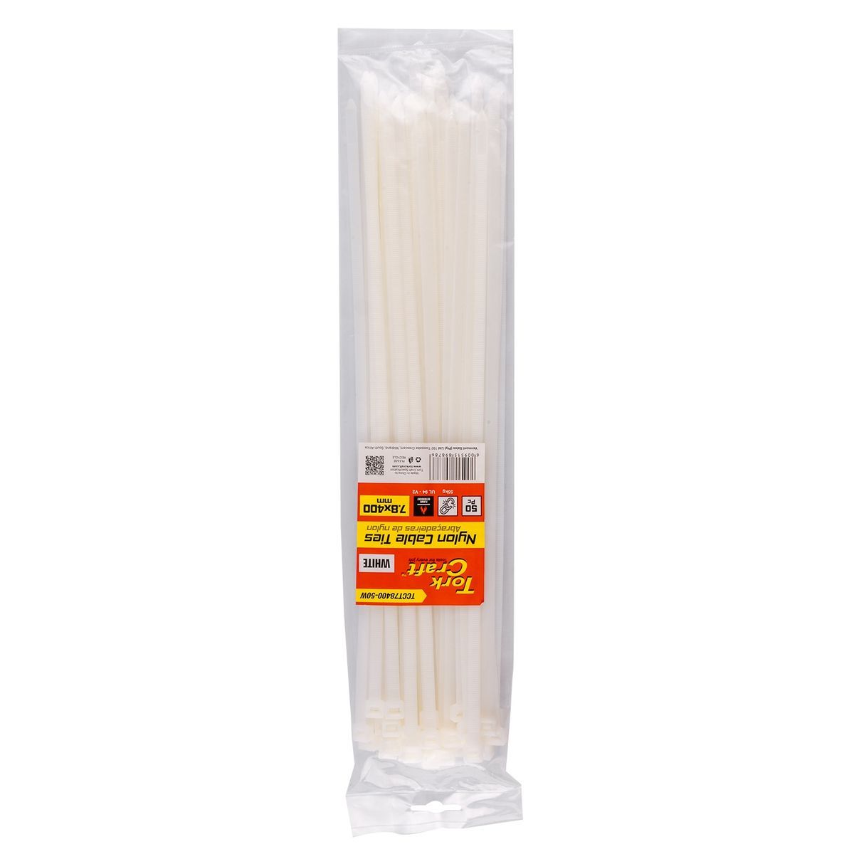 Tork Craft Nylon Cable Ties 7.6Mm X 400Mm White 50Pc