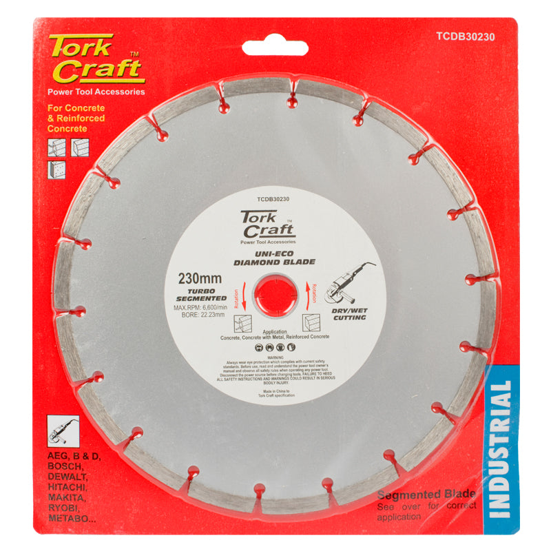 Tork Craft - Diamond Blade Segm.230mm Reinf.Concrete - 2 Pack