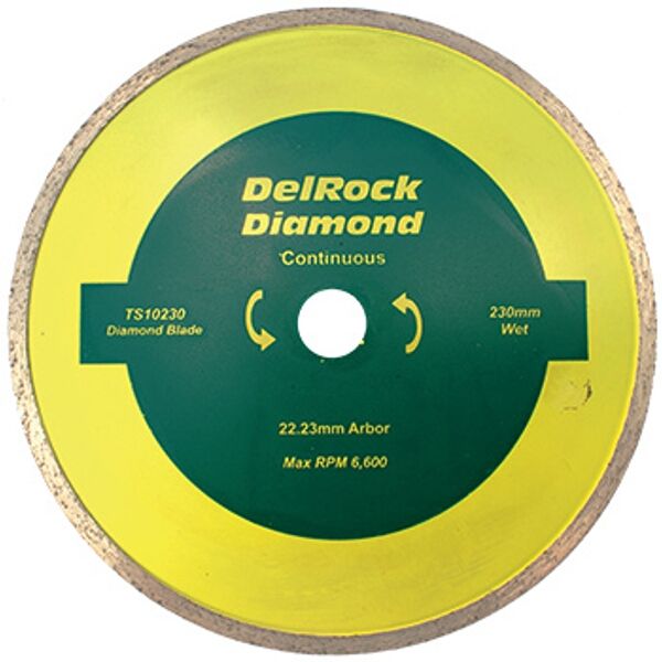 Delrock Diamond Blade 230mm Cont. Rim Delrock