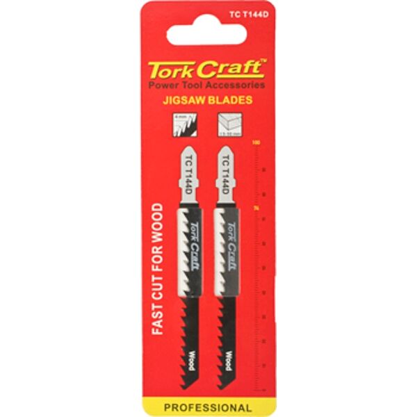 Tork Craft T-Shank Jigsaw Blade Fast Cut for Wood 4mm 6Tpi 2 Piece