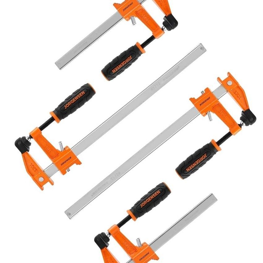 Jorgensen Medium Duty Steel Bar Clamp 4Pc Set 2 X 150Mm & 2 X 305Mm
