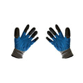 Double-Dip Grey Work Gloves with Blue Coating and Black Tips