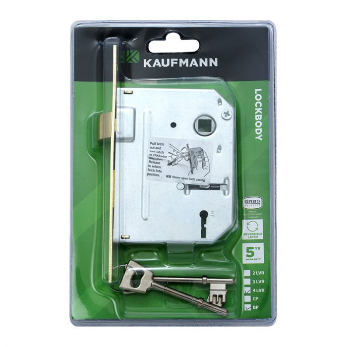Kaufmann - Lockbody 4 Lever Sabs Brass Plated