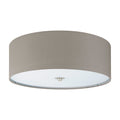 Eglo - Pasteri - Ceiling Light - Satin Chrome & Taupe Shade