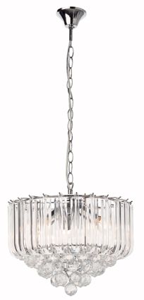 Otis Acrylic 3LT Chandelier Chrome