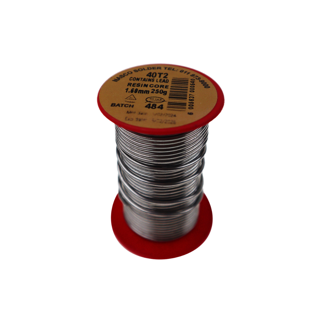 SOLDER RESIN CORE 250gr x 1.6mm 40/60 GRADE #0035 - Nasco