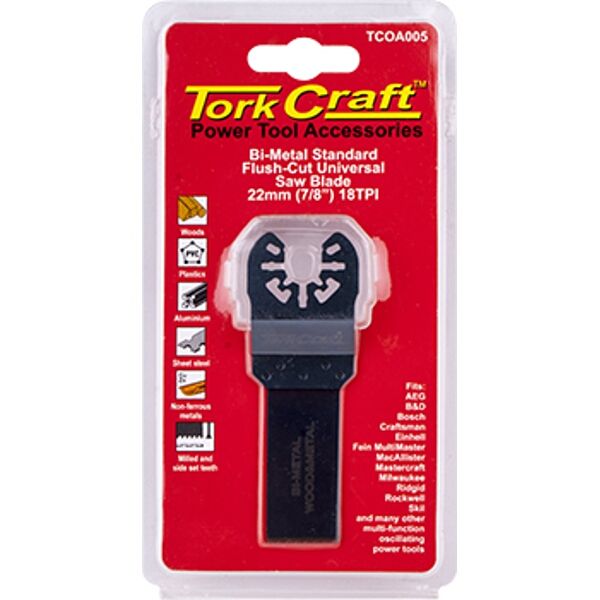Tork Craft Quick Change Flush Cut Metal Saw Blade 22mm(7/8')18Tpi