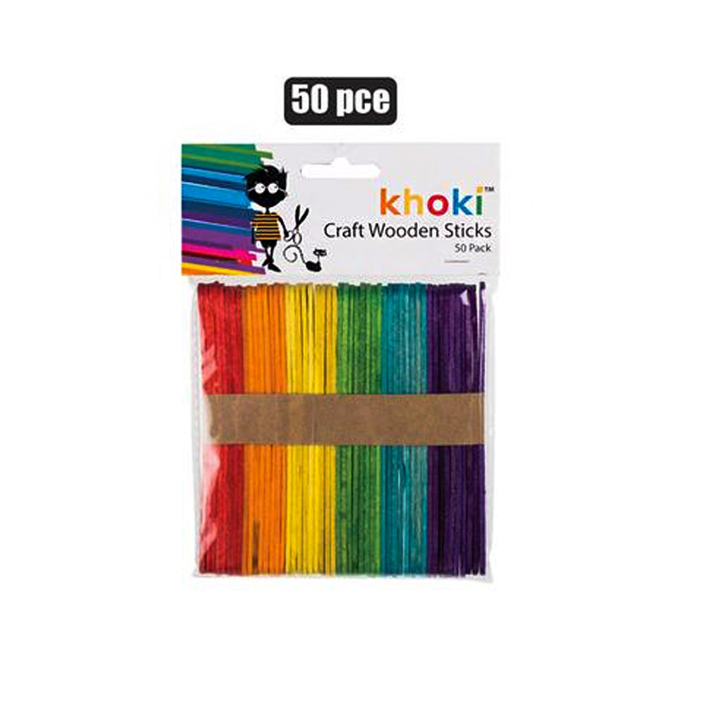Art+Craft Wooden Lolly Sticks Colour 50