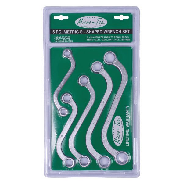 Wrench S-Shape 10-19mm 5 Piece