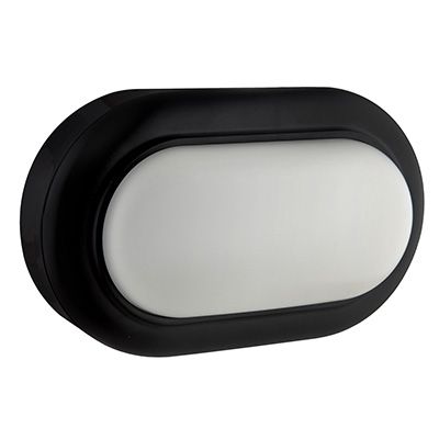 Oval Bulkhead 170mm Black LED 8W